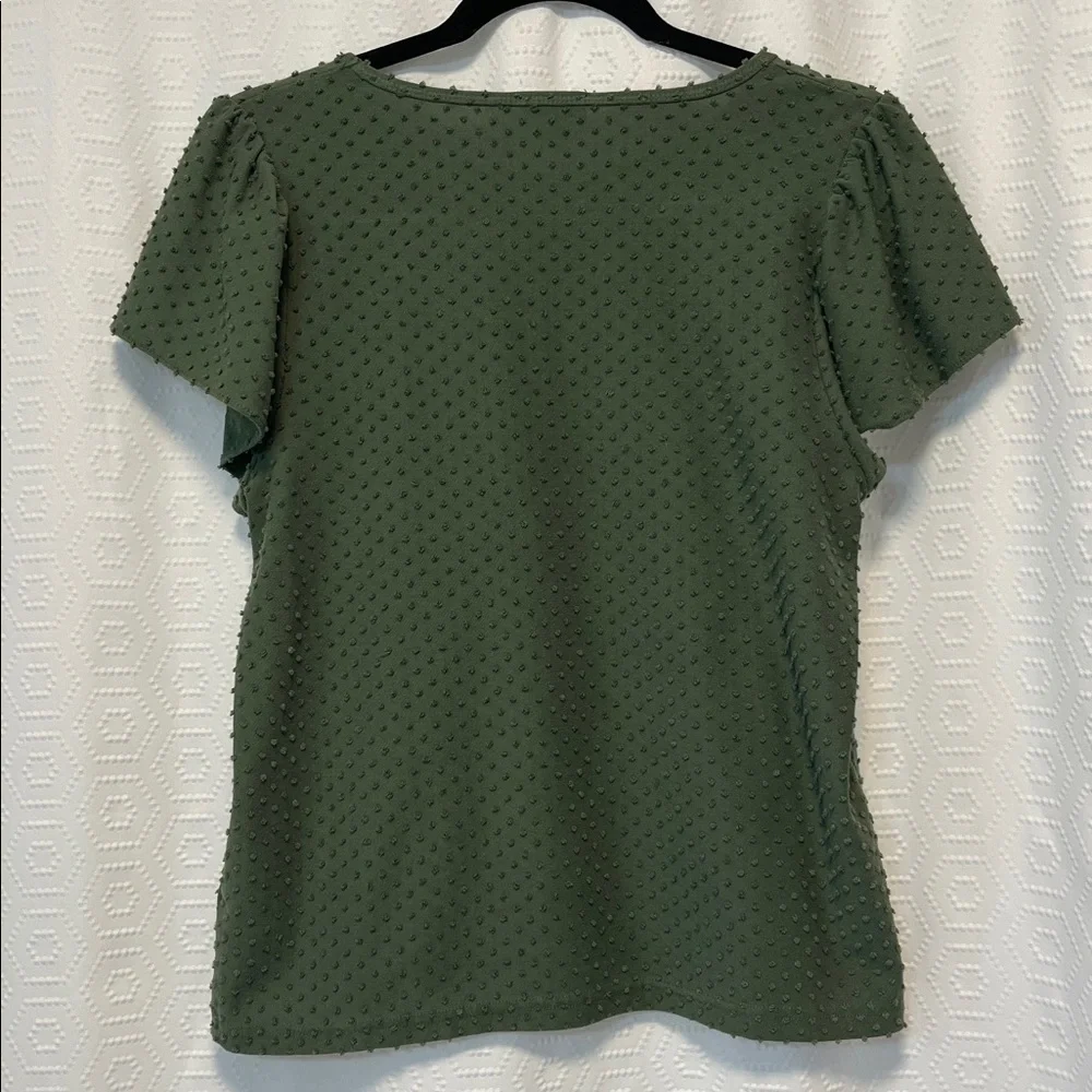 J.Crew Polka dot ruffle sleeve top